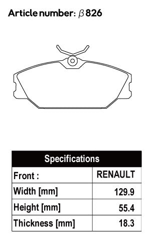 ACRE FORMULA700C BRAKE PAD FRONT FOR RENAULT LAGUNA LAGUNA I 3.0 V6 56Z7X β826-FORMULA700C