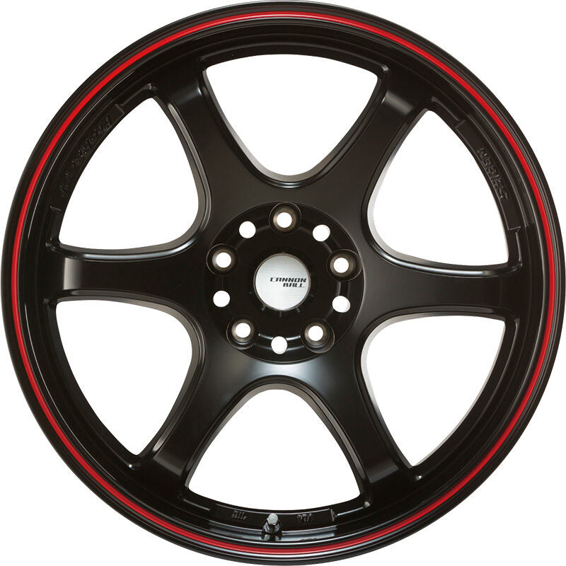 5ZIGEN CANNON BALL 18X9.5 +12 5-114.3 MAT BLACK+RED LINE CAB8951254BD