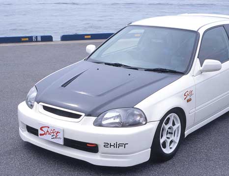 SHIFT SPORTS AERO BONNET CARBON CLEAR PAINTED FOR HONDA CIVIC TYPE R EK9 ZENKI SHIFT-SPORTS-00006