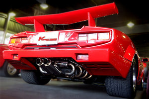 KREISSIEG F1 SOUND VALVETRONIC EXHAUST SYSTEM STAINLESS STEEL TAIL SANDBLASTED KSG LOGO MARK FOR LAMBORGHINI COUNTACH ANV LAC-02-STAINLESS