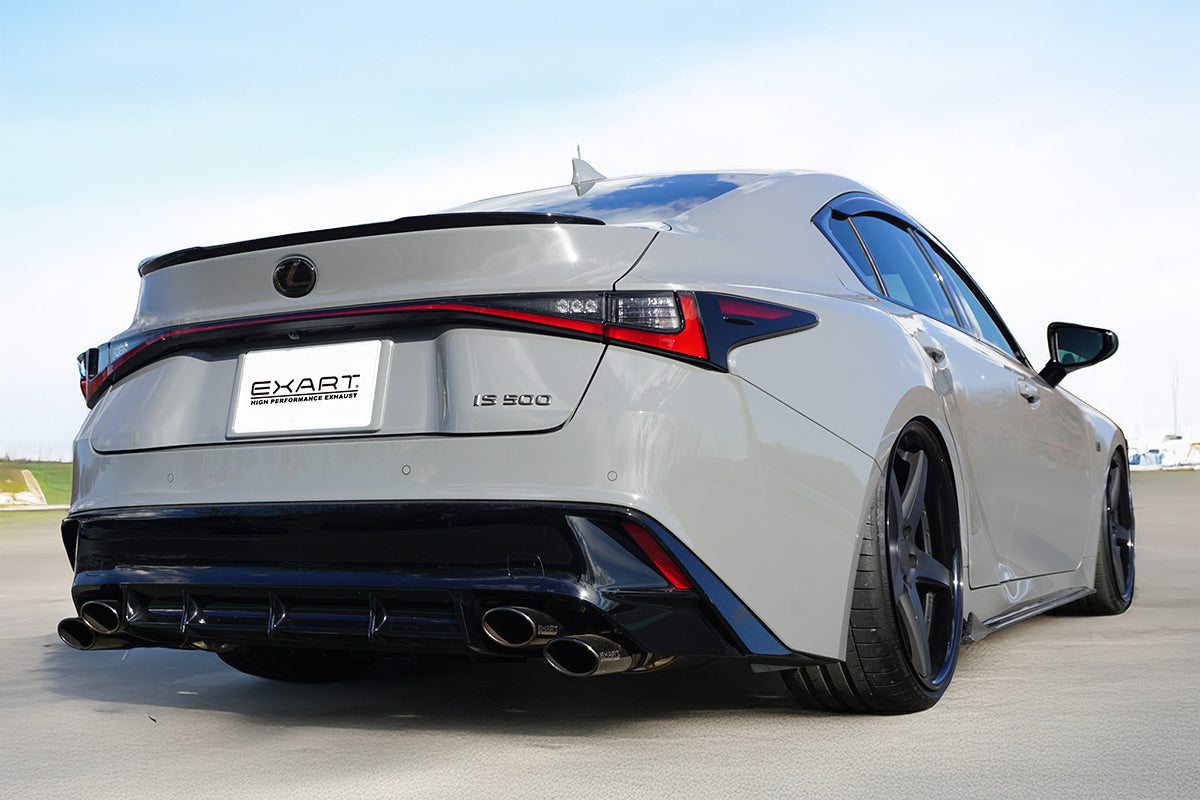 EXART IVSC MUFFLER WITH GRAPHITE METALLIC OVAL TAILPIPES (110MM X 70MM 4 PIECES) EXHAUST EXHAUST FOR LEXUS IS500 5BA-USE30 2UR-GSE EA01-LX111-GRAPHITE-METALLIC-OVAL-TAILPIPES-110MM-X-70MM-4-PIECES