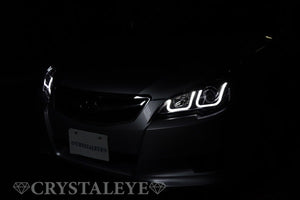 CRYSTAL EYE FIBER LED SEQUENTIAL TURN SIGNAL HEADLIGHT V2 CHROME FOR SUBARU LEGACY TOURING WAGON B4 BM BR L181-CR