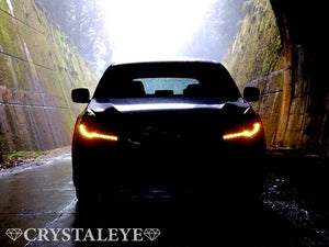 CRYSTAL EYE FIBER LED SEQUENTIAL TURN SIGNAL HEADLIGHT V2 CHROME FOR SUBARU LEGACY TOURING WAGON B4 BM BR L181-CR