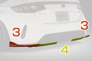 BLITZ FRONT ARCH DIFFUSER FRP UNPAINTED FOR HONDA CIVIC TYPE R FL5 K20C 60462