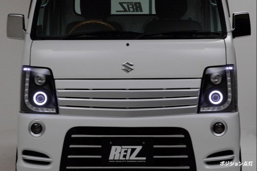 REVIER REIZ 3D LED LIGHT BAR HEADLIGHT METEOR VERSION INNER CHROME FOR SUZUKI CARRY DA63T DA65T HL-SZ13-RUN-CH