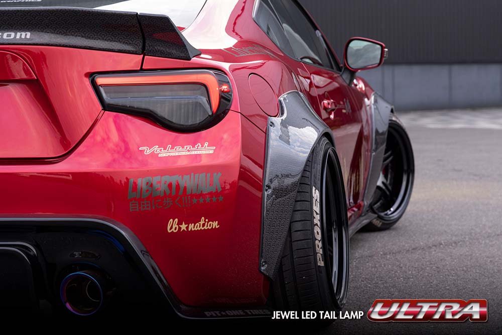 VALENTI JEWEL LED TAIL LAMP ULTRA RED LENS BLACK FOR TOYOTA 86 ZN6 SUBARU BRZ ZC6  TT86ZU-RG-1