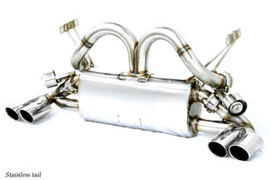 KREISSIEG F1 SOUND VALVETRONIC EXHAUST SYSTEM SUPER HOWLING VER. STAINLESS STEEL BILLET FLOATING CURL TAIL SANDBLASTED KSG LOGO MARK FOR FERRARI 348 TS FERRARI 348 TB F348-08-STAINLESSBILLET-TS-TB