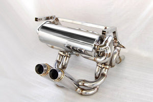 KREISSIEG F1 SOUND VALVETRONIC EXHAUST SYSTEM STAINLESS STEEL TAIL SANDBLASTED KSG LOGO MARK WITH BUMPER 2 CATALYZER FOR LAMBORGHINI DIABLO 6.0 VT ROADSTER 6.0L V12 LAD-01-STAINLESS-WITHBUMPER-2C