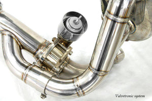 KREISSIEG FIRST CAT-BACK F1 SOUND VALVETRONIC EXHAUST SYSTEM STAINLESS STEEL FLOATING CURL TAIL SANDBLASTED KSG LOGO MARK FOR PORSCHE 997 GT3  P997GT3-01-STAINLESS