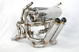 KREISSIEG F1 SOUND VALVETRONIC EXHAUST SYSTEMTITANIUM TAIL SANDBLASTED KSG LOGO MARK WITHOUT BUMPER 4 CATALYZER FOR LAMBORGHINI DIABLO 6.0 VT ROADSTER 6.0L V12 LAD-01-TITANIUM-WITHOUTBUMPER-4C
