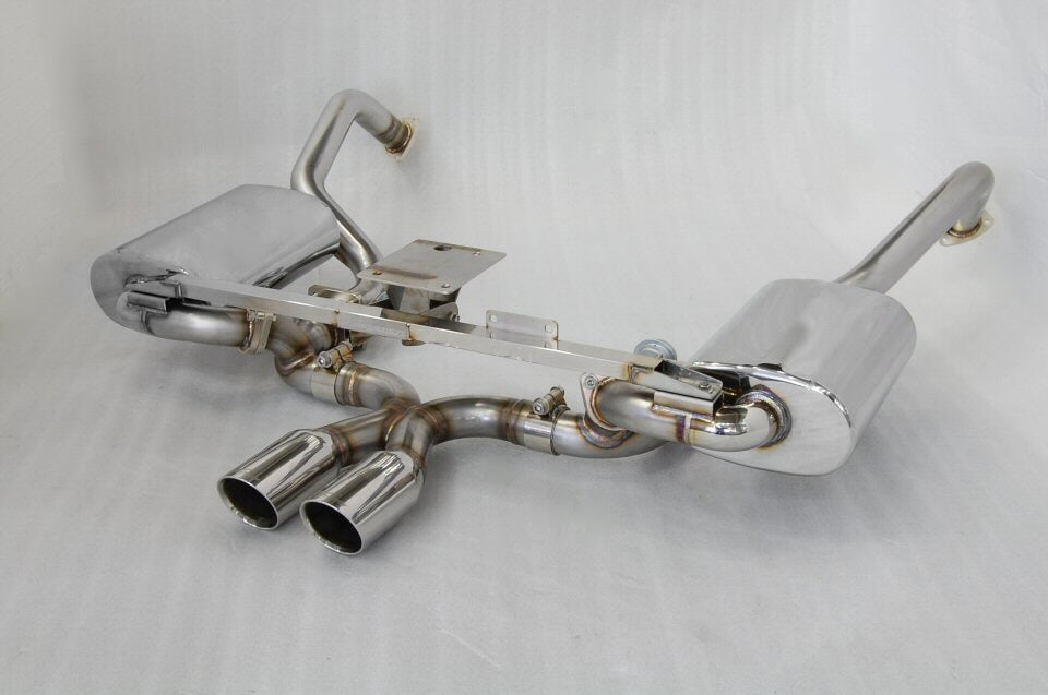 KREISSIEG FIRST CAT-BACK F1 SOUND VALVETRONIC EXHAUST SYSTEM STAINLESS STEEL BILLET FLOATING CURL TAIL SANDBLASTED KSG LOGO MARK 5SP EARLY MODEL FOR PORSCHE 987 CAYMAN ZENKI  P987C-08-STAINLESSBILLET-5SP