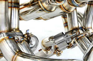 KREISSIEG F1 SOUND VALVETRONIC EXHAUST SYSTEM TITANIUM TAIL SANDBLASTED KSG LOGO MARK WITH BUMPER 4 CATALYZER FOR LAMBORGHINI DIABLO 6.0 VT ROADSTER 6.0L V12 LAD-01-TITANIUM-WITHBUMPER-4C