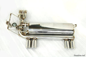 KREISSIEG CAT-BACK F1 SOUND VALVETRONIC EXHAUST SYSTEM STAINLESS STEEL BILLET FLOATING CURL TAIL SANDBLASTED KSG LOGO MARK FOR BMW E46 M3 BME46-04-STAINLESSBILLET