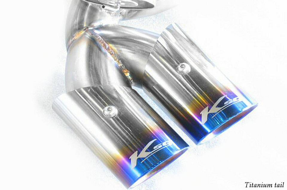 KREISSIEG F1 SOUND VALVETRONIC EXHAUST SYSTEM SUPER HOWLING VER. TITANIUM FLOATING CURL TAIL SANDBLASTED KSG LOGO MARK FOR FERRARI 348 GTS FERRARI GTB FERRARI 348 SPIDER F348-08-TITANIUM-GTS-GTB-SPIDER