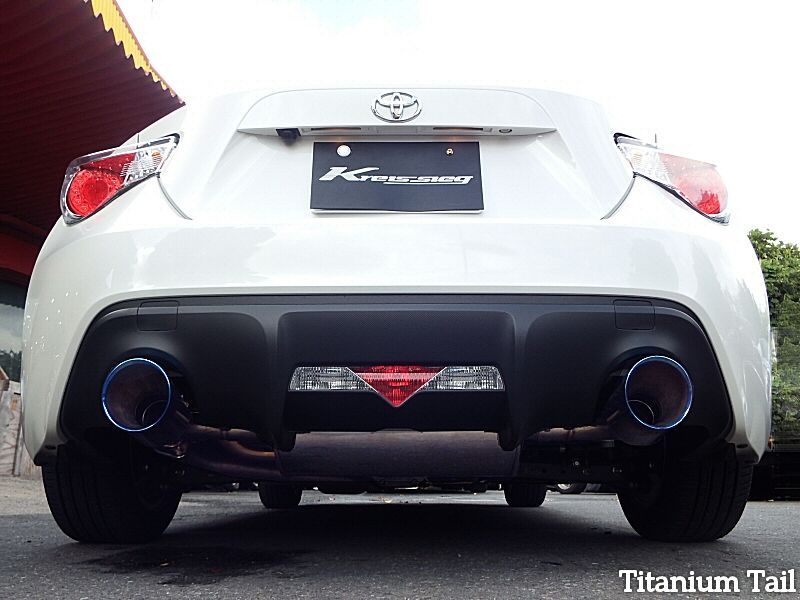 KREISSIEG CAT-BACK F1 SOUND VALVETRONIC EXHAUST SYSTEM 2-PIPE TITANIUM FLOATING CURL TAIL SANDBLASTED KSG LOGO MARK FOR SUBARU BRZ SBRZ-01-TITANIUM
