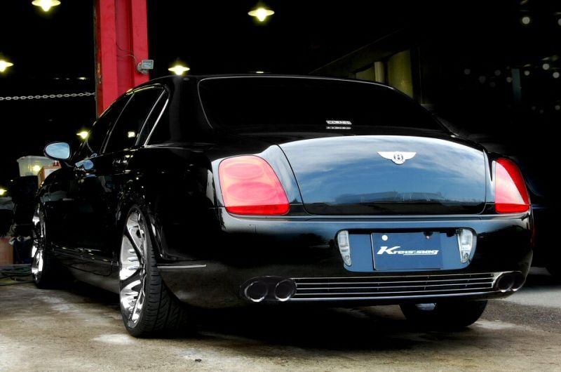 KREISSIEG FIRST CAT-BACK F1 SOUND VALVETRONIC EXHAUST SYSTEM STAINLESS STEEL FLOATING CURL TAIL SANDBLASTED KSG LOGO MARK FOR BENTLEY FLYING SPUR BEFS-02-STAINLESS