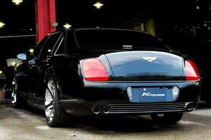 KREISSIEG FIRST CAT-BACK F1 SOUND VALVETRONIC EXHAUST SYSTEM STAINLESS STEEL FLOATING CURL TAIL SANDBLASTED KSG LOGO MARK FOR BENTLEY FLYING SPUR BEFS-02-STAINLESS