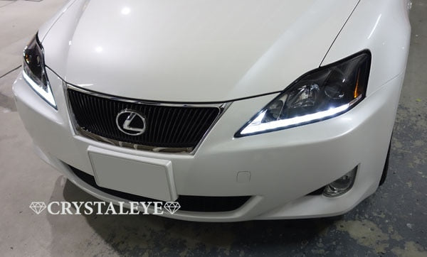 CRYSTAL EYE GSE20 21 25 LATE MODEL L-LINE POSITION BUILT-IN HEADLIGHT, BLACK FOR LEXSUS LEXUS IS 20 EARLY MID-TERM S171BK