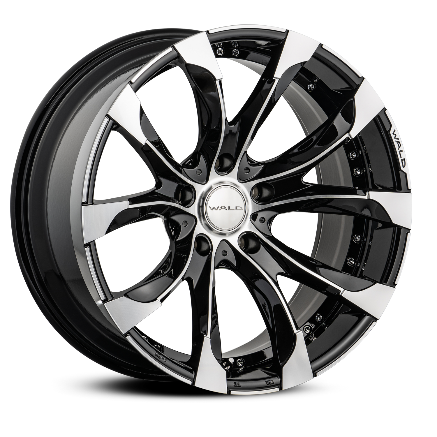 WALD JARRET J11-C 1-6 1-5 22x10.5 WITH OVER FENDER SILVER BLACK