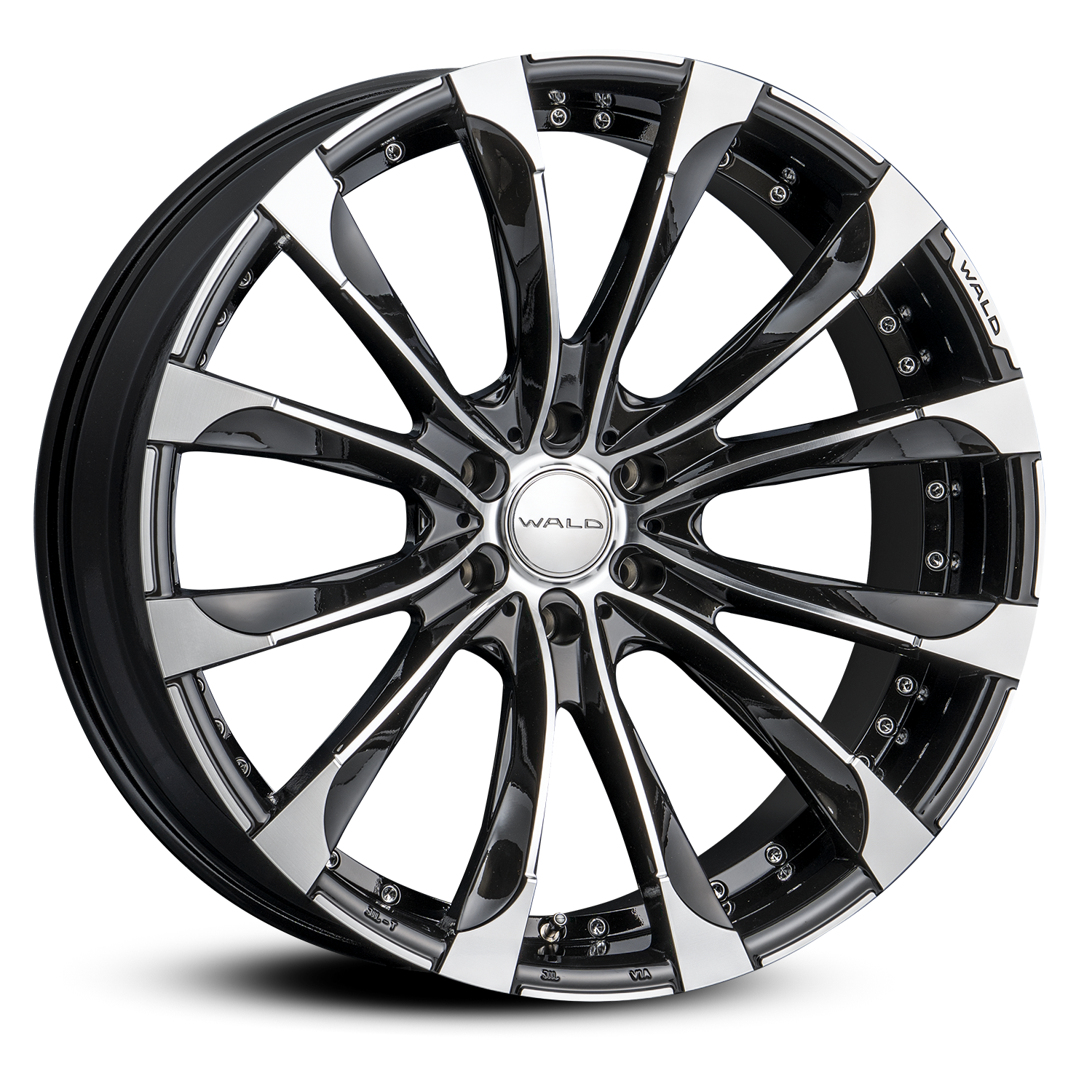 WALD 24 INCH BLACK POLISH OVER FENDER SIZE 10.5J X ET-5 FOR LEXUS LX600 3BA-VJA310W  WALD-00011