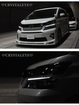 CRYSTAL EYE LED EYE DAYTIME RUNNING LIGHT GARNISH V2 (CHROME TYPE) FOR TOYOTA VELLFIRE 20 ZENKI  E021CW