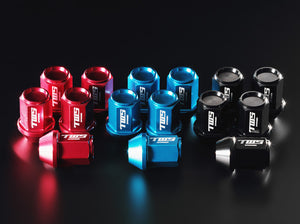TWS WHEEL LOCK NUT SET - [16P] 12 NUTS / 4 LOCK NUTS / 1 KEY ADAPTER - RED FOR  TWS16R