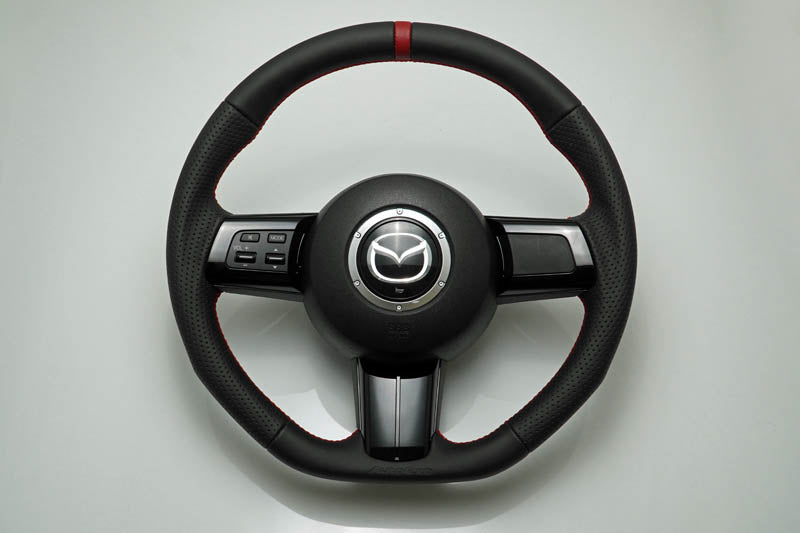 AUTOEXE SPORTS STEERING WHEEL NAPPA LEATHER RED STITCH FOR MAZDA RX-8 SE3P-300001 ONWARDS MSZ1370-03