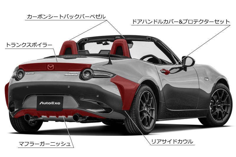 AUTOEXE TRUNK SPOILER FOR MAZDA ROADSTER ND5RC ND5RE ROADSTER RF NDERC NDERE SKYACTIV-G 1.5 / SKYACTIV-G 2.0 NDA1V4920