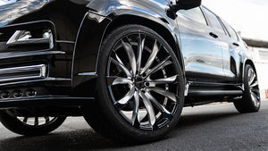 WALD JARRET J11-C 1-6 1-5 22x9.5 BLACK POLISH FOR TOYOTA PRADO 150 HILUX WALD-00036