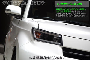 CRYSTAL EYE LED LIGHT BAR PROJECTOR HEADLIGHT (BLACK TYPE) & FIBER LED TAIL V2 RED CLEAR FOR TOYOTA BB QNC20  S149BKVC-RC
