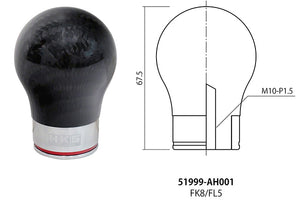 HKS CARBON SHIFT KNOB FOR HONDA INTEGRA TYPE R DC5 K20A 51999-AH001