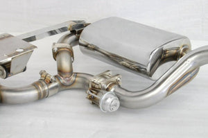 KREISSIEG FIRST CAT-BACK F1 SOUND VALVETRONIC EXHAUST SYSTEM STAINLESS STEEL FLOATING CURL TAIL SANDBLASTED KSG LOGO MARK PDK LATE MODEL FOR PORSCHE 987 BOXSTER KOUKI  P987BL-01-STAINLESS-PDK