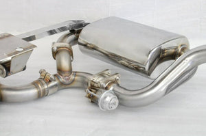 KREISSIEG FIRST CAT-BACK F1 SOUND VALVETRONIC EXHAUST SYSTEM STAINLESS STEEL BILLET FLOATING CURL TAIL SANDBLASTED KSG LOGO MARK 6SP LATE MODEL FOR PORSCHE 987 CAYMAN KOUKI  P987CL-08-STAINLESSBILLET-6SP