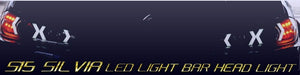 CRYSTAL EYE LED LIGHT BAR HEADLIGHT V4 SEQUENTIAL TURN SIGNAL TYPE CHROME FOR NISSAN SILVIA S15 S289CR
