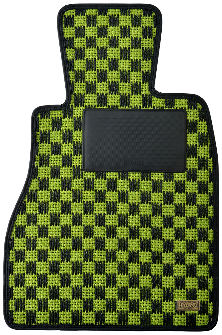 KARO SISAL LIME BLACK FLOOR MATS FOR Subaru Levorg VM# SISAL-3513-LIME-BLACK