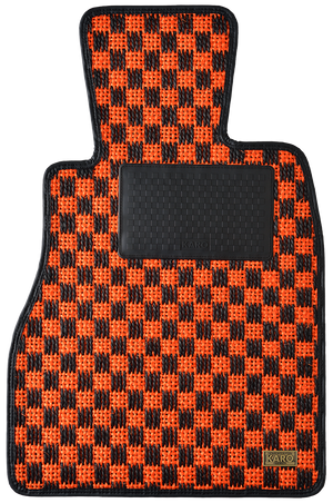 KARO SISAL ORANGE BLACK FLOOR MATTS FOR MERCEDES BENZ CLS C218 SISAL-3058-ORANGE-BLACK