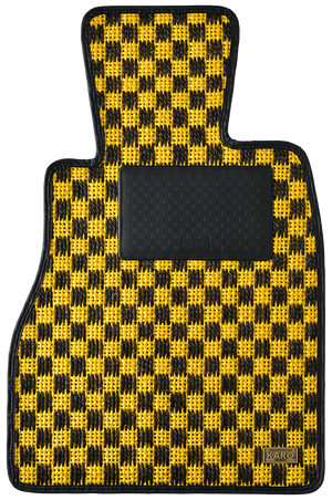KARO SISAL YELLOW BLACK FLOOR MATTS FOR MERCEDES BENZ 500SEC W140 SISAL-1263-YELLOW-BLACK