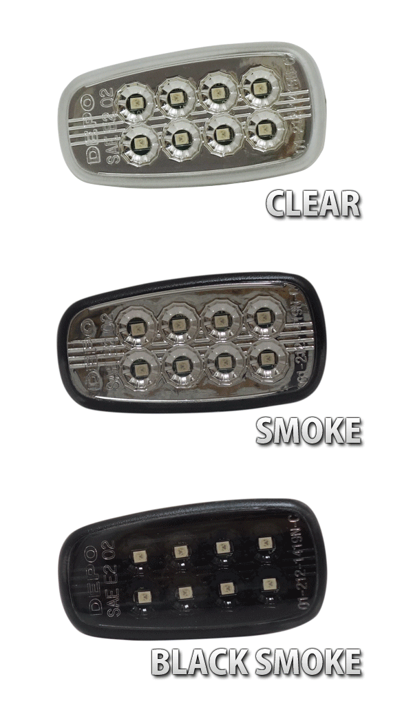 CRYSTAL EYE FLOWING TURN SIGNALS SEQUENTIAL LED SIDE MARKERS CLEAR FOR TOYOTA MARK II BLIT GX JZX11 D072-CL