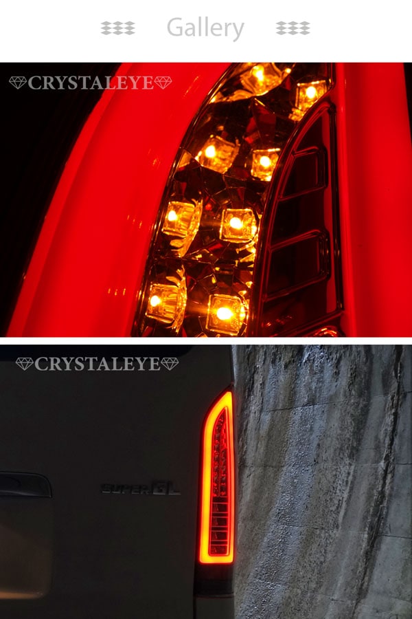 CRYSTAL EYE FIBER FULL LED TAIL V1 SMOKE (SM) FOR TOYOTA HIACE 200  S147-SM