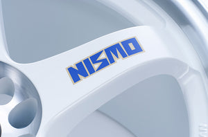 NISMO ALUMINUM ROAD WHEEL LM GT4 NISMO 40TH ANNIVERSARY WHITE + CUTTING SILVER MODEL 18X9.0 22 5X114.3 FOR NISSAN SKYLINE GT-R BNR32 4030S-RS585-WM