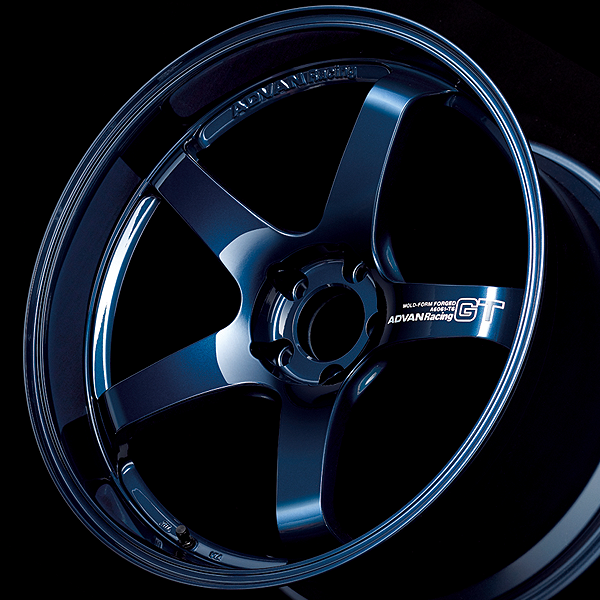 YOKOHAMA ADVAN RACING GT -PREMIUM VERSION- FOR JAPANESE CARS 19X10.0J 5X114.3 35 TBP RACING TITANIUM BLUE + MACHINING LOGO YOKOHAMA-ADVAN-03339
