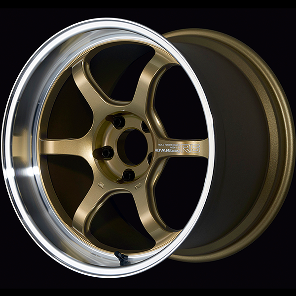 YOKOHAMA ADVAN RACING R6 FOR JAPANESE CARS 18X9.5J 5X114.3 12 MRBG MACHINING - RACING BRASS GOLD YOKOHAMA-ADVAN-00968