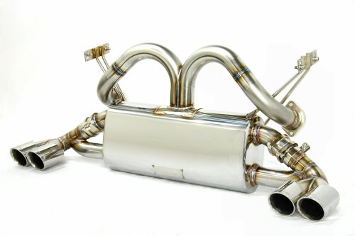 KREISSIEG F1 SOUND EXHAUST SYSTEM WONDERWOLF VER. STAINLESS STEEL BILLET FLOATING CURL TAIL SANDBLASTED KSG LOGO MARK FOR FERRARI 348 GTS FERRARI GTB FERRARI 348 SPIDER F348-11-STAINLESSBILLET-GTS-GTB-SPIDER