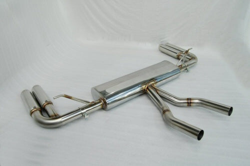 KREISSIEG CAT-BACK F1 SOUND EXHAUST SYSTEM WONDERWOLF VER. STAINLESS STEEL FLOATING CURL TAIL SANDBLASTED KSG LOGO MARK TURBO MODEL FOR PORSCHE 955 CAYENNE TURBO  PCAYS-06-STAINLESS-TURBO