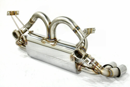 KREISSIEG F1 SOUND EXHAUST SYSTEM WONDERWOLF VER. STAINLESS STEEL BILLET FLOATING CURL TAIL SANDBLASTED KSG LOGO MARK FOR FERRARI 348 TS FERRARI 348 TB F348-11-STAINLESSBILLET-TS-TB