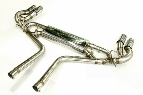KREISSIEG CAT-BACK F1 SOUND EXHAUST SYSTEM WONDERWOLF VER. STAINLESS STEEL BILLET FLOATING CURL TAIL SANDBLASTED KSG LOGO MARK S MODEL FOR PORSCHE 957 CAYENNE S  PCAYT-06-STAINLESSBILLET-S