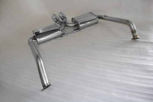 KREISSIEG FIRST CAT-BACK F1 SOUND EXHAUST SYSTEM WONDERWOLF VER. STAINLESS STEEL FLOATING CURL TAIL SANDBLASTED KSG LOGO MARK 6SP EARLY MODEL FOR PORSCHE 987 CAYMAN ZENKI  P987C-05-STAINLESS-6SP