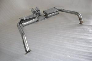 KREISSIEG FIRST CAT-BACK F1 SOUND EXHAUST SYSTEM WONDERWOLF VER. STAINLESS STEEL BILLET FLOATING CURL TAIL SANDBLASTED KSG LOGO MARK TIPTRO EARLY MODEL FOR PORSCHE 987 CAYMAN ZENKI  P987C-05-STAINLESSBILLET-TIPTRO