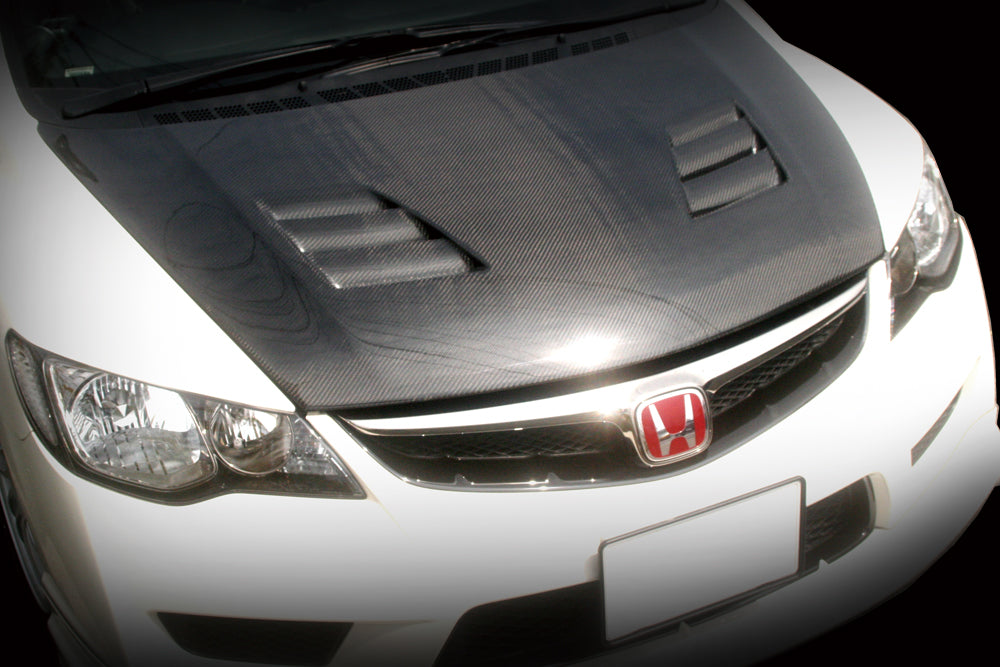 M&M HONDA TWILL CARBON FIBER WITH CARBON BONNET DUCT FOR CIVIC FD2