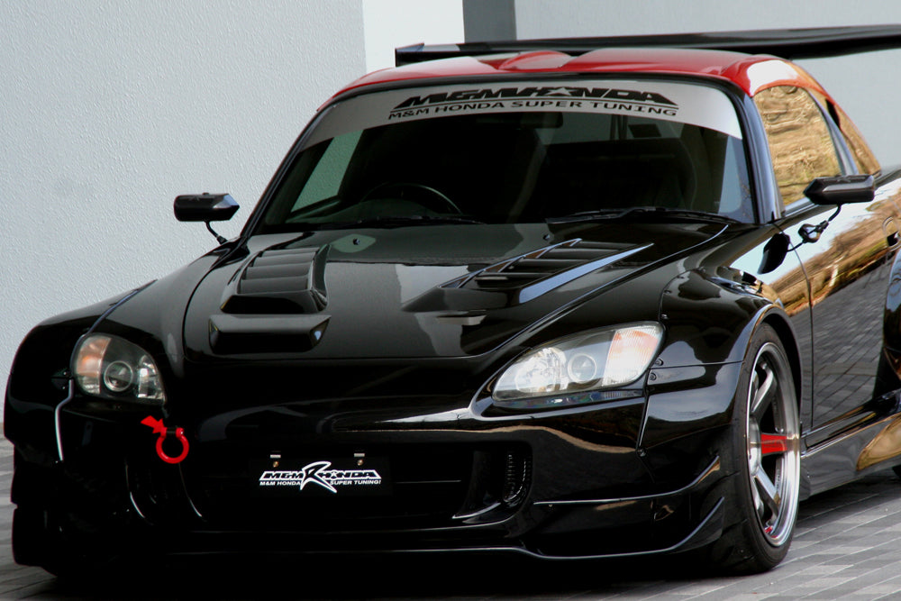 M&M HONDA PLAIN WEAVE CARBON BONNET WITH DUCT CARBON FRP TYPE T2 FOR S2000 AP1 AP2 01100-AP1-T002